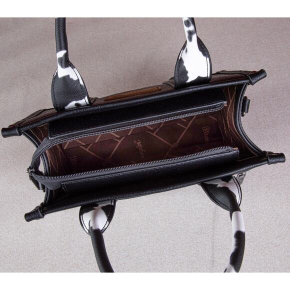 Wrangler Black Cow Print Tote/Crossbody *NEW in Package* - Picture 5 of 5